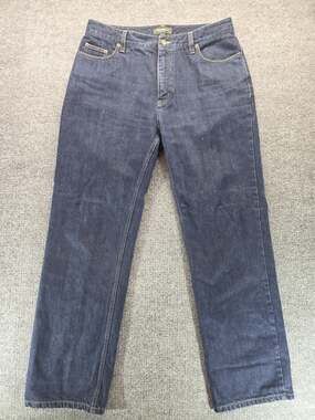Eddie Bauer Flannel Lined Jeans Womens 12 Dark Wash Natural Fit Straight Warm